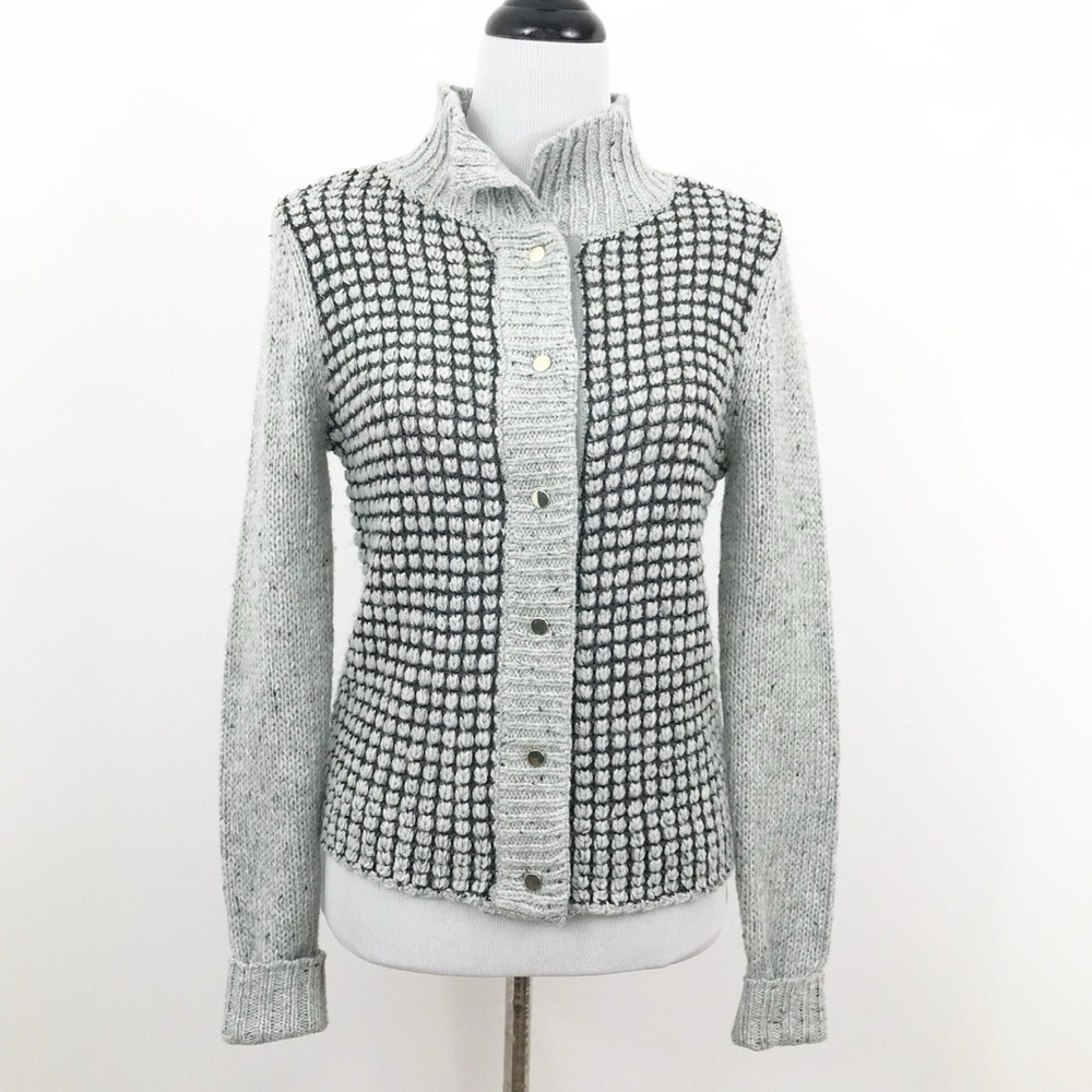 CAbi Women's Gray and Black Cardigan Sweater